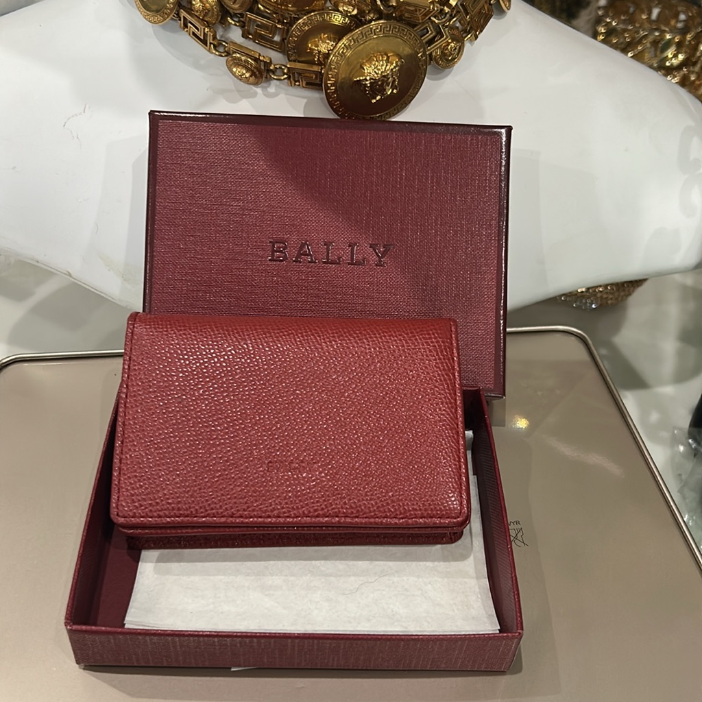 Bally Red Leather Card Holder